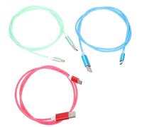 VERDANVERSE Lot de 3 Câbles USB Type-c LED Verte à Luminosité Fluide, Câble de Chargement TPE Multipurpose pour Téléphones et Appareils USB