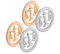 VERDANVERSE Lot de 4 Broches de Revers « Balance Justice » en Alliage 2 Dorées 2 Argentées Épinglettes pour Avocat et Juge Accessoire Professionnel pour Costume et Présent Juridique