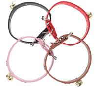 VERDANVERSE Lot de 4 Colliers Réglables pour Bétail avec Clochettes Tailles L Couleurs Rouge Noir Rose et Marron Colliers Anti-Perte pour Moutons Chèvres Vaches et Chevaux Accessoires