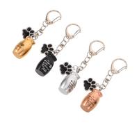 VERDANVERSE Lot De 4 Porte-Clés Urne pour Animal De Compagnie Souvenir De Cendres De Chat Conteneur Souvenir De Cheveux Pendentif Capsule Mémoire Bijoux Commémoratifs pour Animaux De