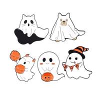 VERDANVERSE Lot de 5 Broches en Alliage Fantômes Cartoon pour Halloween Badges Décoratifs Légers et Colorés Accessoires Mode pour Vêtements Paquet et Chapeaux Décoration Festive