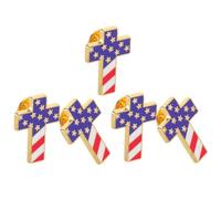 VERDANVERSE Lot de 5 Épinglettes en Alliage Motif Croix et Drapeau Américain, Petite Broche Patriotique pour Tenues de Cérémonie, Accessoires pour Fête de L’indépendance et Événements