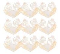 VERDANVERSE Lot de 50 Caissettes à Bonbons en Papier Blanc Motifs D’Oiseaux Ajourés Plateau D’Emballage pour Chocolat Dessert et Mariage Gobelets à Dessert Décoratifs et Alimentaires