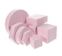 VERDANVERSE Lot De 8 Cubes en Mousse Géométriques Décoratifs pour Accessoires Photo Cosmétiques Bijoux, Léger Et Varié, Usage Studio Photo, Teinte Rose Pâle