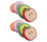 VERDANVERSE Lot de 8 Éponges de Bain en Pu de Fruits Pomme Kiwi Fruit du Dragon Orange pour Garçon et Filles Éponge Douce pour Bain à L'éponge Nettoyage Délicat Peau Sensible Garçon