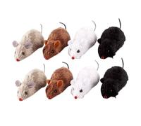 VERDANVERSE Lot De 8 Jouets Souris Mécanique en Peluche Mécanisme à Remonter, Couleur Aléatoire, Taille Petite, pour Entraînement Et Jeu Interactif, Adapté Aux Chats Rats