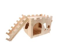 VERDANVERSE Maison Bois pour Petits Animaux avec Plateforme et Échelle Cachette Modulable pour Lapins Hamsters Cochons et Furets Abri Robuste sans Outils Habitat Multi-Niveaux pour Rongeurs