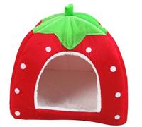 VERDANVERSE Maison de Lapin et Nid Chaud Pliable, Maison d'hiver pour Petits Animaux, Tissu Doux et Isolant, Taille M Rouge, Habitat Confortable pour Lapins, Hamsters et Cochons d'Inde