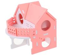 VERDANVERSE Maison Hamster Double Couche Rose et Blanc Refuge Calme et Confortable pour Hamsters Cochons et Petits Rongeurs Cachette Pratique et Chaleureuse pour Animaux de Compagnie