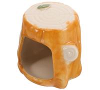 VERDANVERSE Maison pour Hamster en Céramique Rafraîchissante Cachette Orange, Améliore la Qualité du Sommeil, pour Cochon d'Inde et Hérisson Toute L'année
