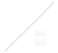 VERDANVERSE Manche de Commande de Baguette Verticale Détachable en Plastique Blanc avec Crochets Fiables pour Remplacement de Stores Verticaux, Accessoire pour Tringles à Rideaux