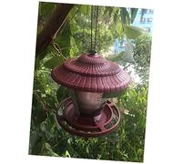 VERDANVERSE Mangeoire à Oiseaux à Suspendre Rouge Protection Météo pour Jardin Extérieur Décoration de Cour Distributeur Durable pour Oiseaux