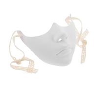 VERDANVERSE Masque Demi-visage Blanc Plastique pour Costume Femme Homme Masque Mascarade Bas Du Visage pour Carnaval Halloween Soirée Déguisée et Performance Scénique