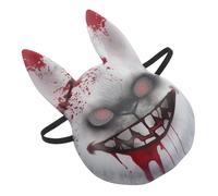 VERDANVERSE Masque Lapin Sanglant Effrayant Halloween Accessoire Cosplay Animal Effrayant Masque Visage Terrifiant pour Fête et Décoration Effrayante
