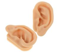VERDANVERSE Modèle d'Oreilles en Silicone Souple 1 Paire - Modèle d'Anatomie de L'Oreille Réaliste pour Formation Piercing et Acupuncture - Oreille Artificielle Pédagogique Portable pour
