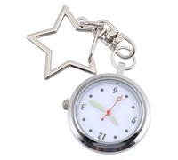 VERDANVERSE Montre de Poche Infirmière à Boucle Étoile Montre de Poitrine Suspendue pour Infirmières Acier Inoxydable Cadrant Clair pour Surveillance en Milieu Hospitalier