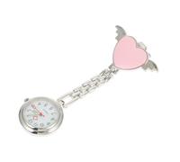 VERDANVERSE Montre De Poche Médicale à Aiguilles Lumineuses pour Infirmières, Design Cœur, Robuste en Verre Et Alliage, 9x4cm, Présent Pratique pour Hôpital, Rose