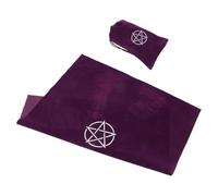 VERDANVERSE Nappe D'autel en Velours Violet 60x60 Cm avec Pochette de Rangement 11,5x18 Cm pour Cartes de Tarot et Outils de Divination, Kit Complet pour Protection et Transport, Paquet