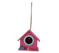 VERDANVERSE Nichoir en Bois Suspendu Rouge, Mangeoire pour Oiseaux, Nid D'oiseau Décoratif en Bois, Taille Mini, pour Jardin Extérieur, Oiseaux Sauvages, Amateurs De Nature