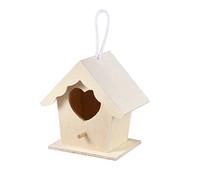 VERDANVERSE Nichoir Suspendu Bois Créatif pour Oiseaux Maison Forme De Nid Habitat Confortable pour Canaris Perruches Et Autres Petits Oiseaux Décoration Et Fournitures