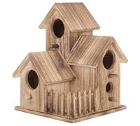 VERDANVERSE Nid Oiseau Bois pour Jardin Extérieur Maison Nichoir Multi-Chambres pour Perruches et Petits Oiseaux Design Chaleureux Porte Abri Créatif pour Élevage et Incubation