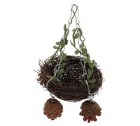 VERDANVERSE Nid Rotin Naturel Suspendu pour Perroquets Multifonction Balançoire et Perchoir pour Petites et Moyennes Cages Accessoire Confortable pour Oiseaux