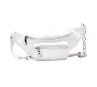 VERDANVERSE Paquet Banane en PU Blanc Chaîne Mini Paquet à Bandoulière Ajustable pour Femmes pour Randonnée Voyage et Activités Quotidiennes