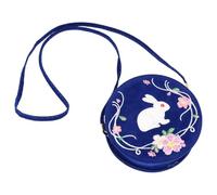 VERDANVERSE Paquet Bandoulière Antique en Velours Brodé Rond pour Filles, Portable et Adapté Rangement de Friandises ou Fruits, Style Chinois Unique et Élégant