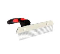 VERDANVERSE Peigne Double Rangée Acier Inoxydable pour Chien et Chiot Brosse Démêlante pour Poils Longs Élimination des Nœuds et Poils Morts Accessoire de Toilettage Stimulant la Peau