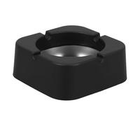 VERDANVERSE Petit Cendrier Carré Noir 8,9 X 8,9 Cm en Fer et Plastique avec 4 Supports à Cigares, Cendrier Moderne pour Cigarettes Intérieur et Extérieur, Bureau et Salon