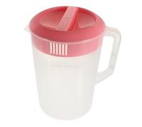 VERDANVERSE Pichet à Eau Rose avec Échelle Graduée Pichet Plastique Chaud et Froid Contenant Boisson avec Couvercle Cruche Mesureur pour Jus et Eau Froide Familiale