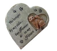 VERDANVERSE Pierre Tombale Commémorative pour Chat en Résine Statue De Chat Ange De Cœur, Décor Jardin Extérieur, Monument Mémorial Solide pour Animaux De Compagnie en Souvenir