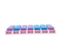 VERDANVERSE Pilulier Hebdomadaire 28 Compartiments Bouton Poussoir, 4 Rangées Modulables, Boîte de Rangement Plastique Légère et Portable pour Remède et Vitamines, Organiseur de Pilules
