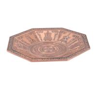 VERDANVERSE Plat D’offrande Bouddhiste Octogonal en Fer Rouge pour Rituels | Motif Auspicieux Rétro, Couleur Résistante à Décoloration, Usage Cérémonies Religieuses et Sacrifices Familiaux