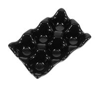 VERDANVERSE Plateau à Œufs Céramique Noir Compartiments Support et Réutilisable pour Rangement et Service Domestique Design Élégant Antidérapant pour Cuisine et Banquet