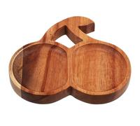 VERDANVERSE Plateau de Service en Bois D'acacia 11,5x9,5x1,5 Cm de Cerise, Petit Plateau à Fruits Multifonction pour Thé, Amuse-gueules et Décoration Japonaise, Assiette en Bois Facile