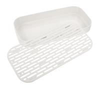 VERDANVERSE Plateau Égouttoir Double Couche PP Surface Lisse et Sûre Plateau de Drainage Polyvalent pour Cuisine et Salle de Bain Pratique Petit Modèle Profond