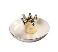 VERDANVERSE Plateau Organisateur Bijoux Céramique Couronne Support Bague Élégant et Décoratif Vide Poche pour Colliers Bracelets et Boucles Oreilles Présentoir pour Rangement de Bijoux