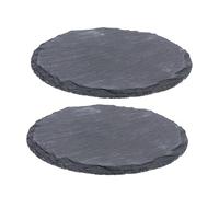 VERDANVERSE Plateforme De Lézardage en Pierre Naturelle 2pcs Ronde pour Reptiles, Pierre pour Se Prélasser pour Tortue Et Gecko, Accessoire Écologique pour Alimentation Et Détente des Petits Reptiles