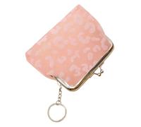 VERDANVERSE Pochette Porte Change avec Porte Clés à Fermeture Petit Sac Transparent pour Cartes et Clés Décoratif pour Femmes et Étudiants Motif Rose