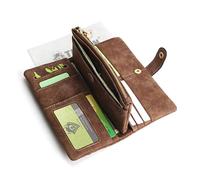 VERDANVERSE Porte à Main Multifonction avec Boucle et Dentelle Rangement Pratique pour Femme Portefeuille Zippé Long Mat