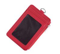 VERDANVERSE Porte-Badge Cuir PU Rouge Porte-Cartes Multifonction avec Boucle Rétractable Étui Portefeuille pour Cartes Identité et Badges Protection et Accès Rapide