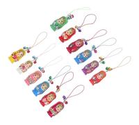 VERDANVERSE Porte-clés en Bois de Hêtre 12pcs Poupées Russes pour Téléphone, Lanière Multifonction Facile à Installer, Décoration Suspendue pour Paquet Couleur Aléatoire