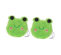 VERDANVERSE Porte-Monnaie en Peluche Grenouille Mignon Petit pour Femmes Fermeture Éclair 2 Pièces Accessoire Pratique Paquet à Main Fille Usage Voyage Fête Compact Doux