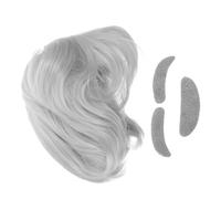 VERDANVERSE Postiche De Cosplay Professeur Faux Poils Faciaux Gris Synthétiques, Kit De Costume Vieil Homme Pour Soirée Déguisée, Carnaval Et Halloween, Taille Unique