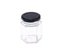 VERDANVERSE Pot de Conservation Hexagonal Verre Transparent pour Miel Récipient Nut Container pour Sucre et Épices Organiseur de Stockage Cuisine Maison avec Base Antidérapante