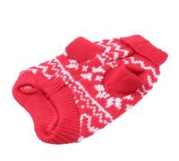 VERDANVERSE Pull de Noël pour Chien Motif Flocon Rouge S Manteau Hiver Chaud Extensible Vêtements Festifs pour Chiots Facile à Enfiler et Laver pour Fêtes et Vacances