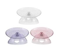 VERDANVERSE Roue d'exercice Silencieuse pour Hamster 3 Pièces avec Abri Intégré, Plastique Transparent, Bleu et Rose, D'activité pour Petits Animaux, Roue Ultra-silencieuse pour