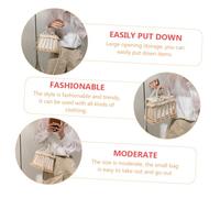 VERDANVERSE Sac Bandoulière Femme Paille Tressée Carré avec Poignée et Lanière Longue Sac Plage Cabas Raphia Moyen Pratique et Élégant