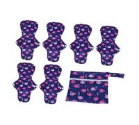 VERDANVERSE Serviettes Hygiéniques Réutilisables de Bambou pour Femmes Lavables Écologiques Lot avec Pochette de Rangement Adaptées Maternité et Règles Protection Flux Abondant